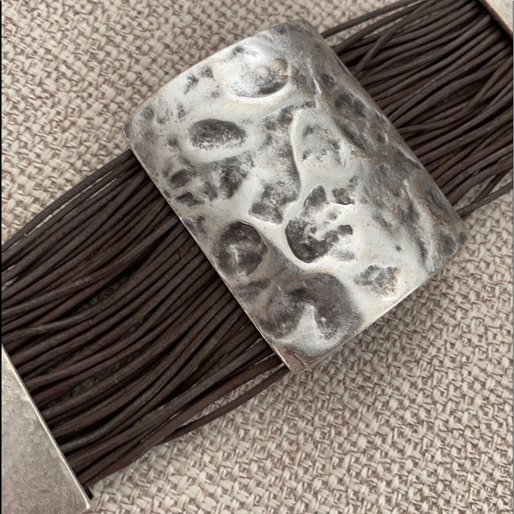 BOHO/ Hand made pewter Western cuff bracelet NWOT